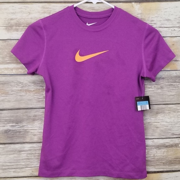 purple and orange nike shirt